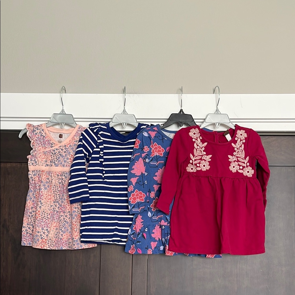 Tea collection Girls Dresses Bundle of 4 total size 2 and 18/24 months
